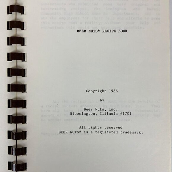 Beer Nuts Recipe Book Cookbook for Flavored Peanuts 1986 Spiral Bound - Picture 3 of 9